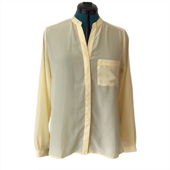 Cynthia Rowley Yellow & White Polka Dot Blouse, M - Picture 2 of 15